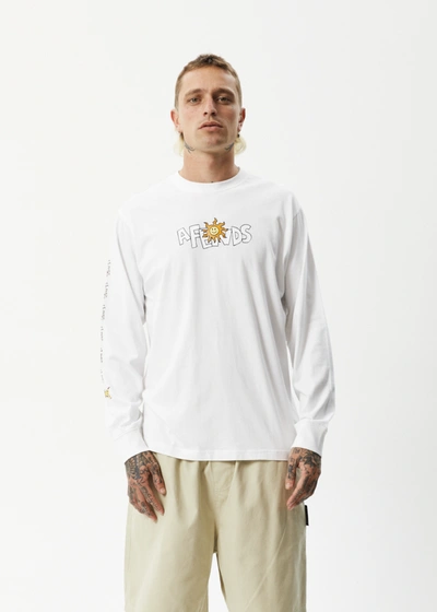 Shop Afends Long Sleeve Graphic T-shirt In White