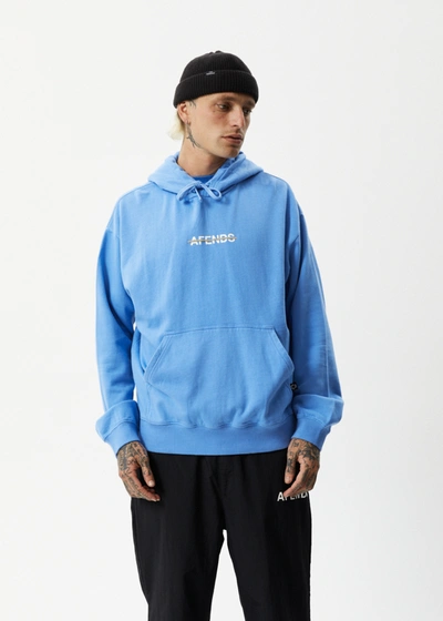 Shop Afends Logo Hoodie In Colour-blue