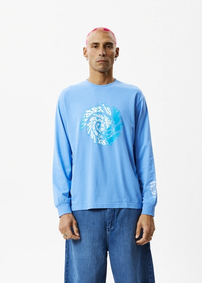 Shop Afends Long Sleeve Graphic T-shirt In Colour-blue