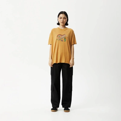 Shop Afends Oversized Graphic T-shirt In Yellow