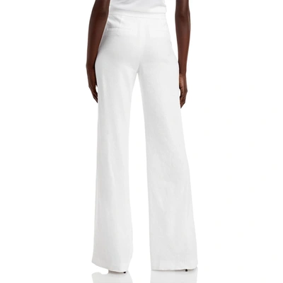 Shop Alice And Olivia Dylan Womens High Waist Knit Wide Leg Pants In White