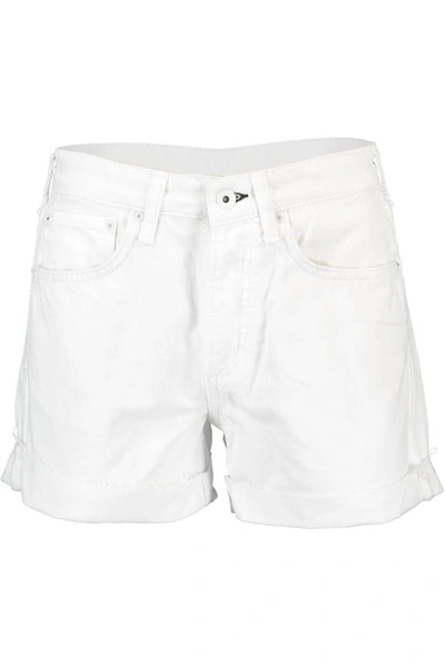 Shop Rag & Bone Rosa Mid Rise Rolled Up Cuffs Cotton Short In Bright White