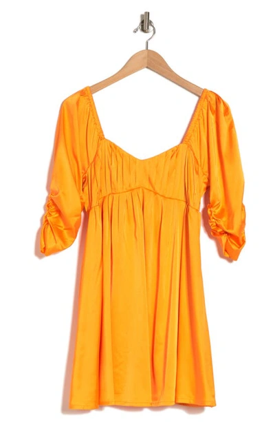 Shop Adelyn Rae Ruched Sleeve Babydoll Dress In Orange