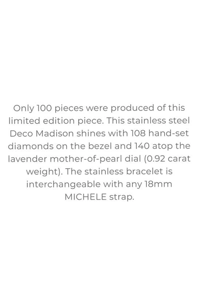 Shop Michele Deco Madison Bracelet Watch, 33mm In Stainless Steel