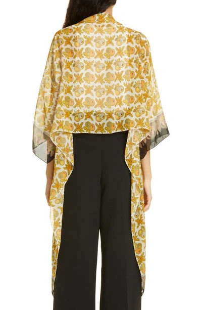 Etro Micro Apple Silk Wrap In Yellow