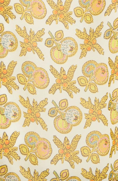 Etro Micro Apple Silk Wrap In Yellow