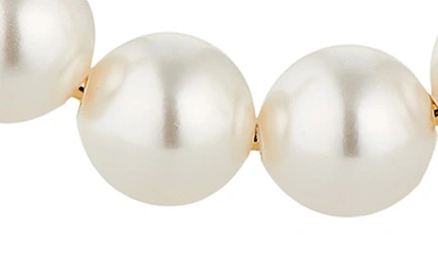 Shop Nadri Dot Dot Dot Imitation Pearl Hoop Drop Earrings In Gold