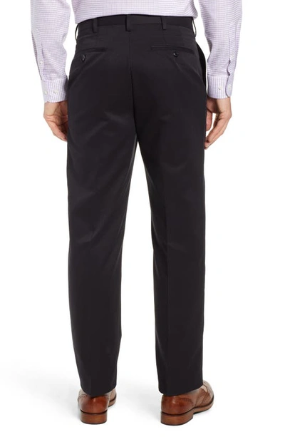 Berle Classic Fit Flat Front Microfiber Performance Dress Pants In Black