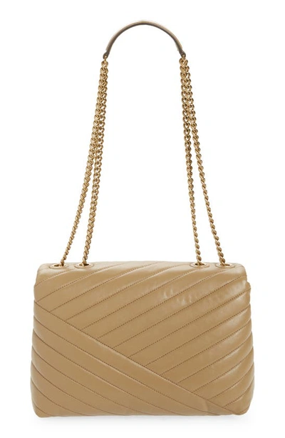 Shop Tory Burch Kira Chevron Convertible Shoulder Bag In Pebblestone