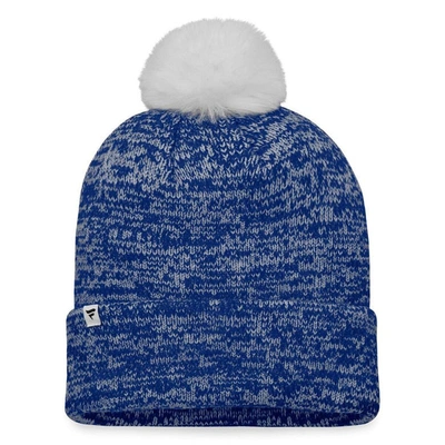 Shop Fanatics Branded Blue Vancouver Canucks Glimmer Cuffed Knit Hat With Pom