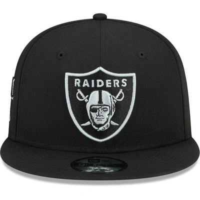 Las Vegas Raiders New Era Script Trucker 9FIFTY Snapback Hat - Black