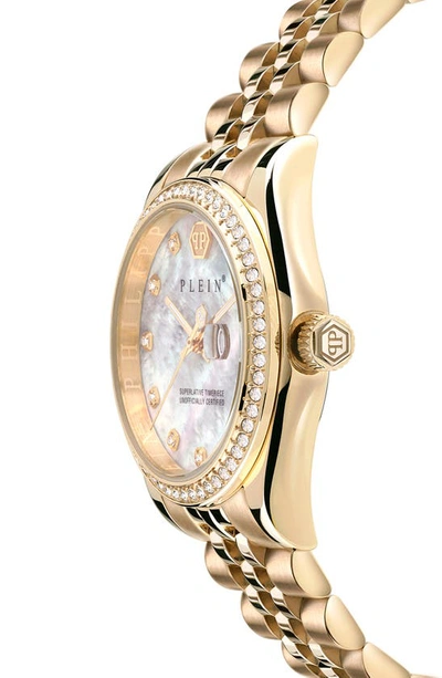 Shop Philipp Plein Date Superlative Bracelet Watch, 34mm In Ip Yellow Gold