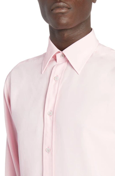 Shop Tom Ford Fluid Fit Lyocell & Silk Button-up Shirt In Pink