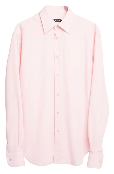 Shop Tom Ford Fluid Fit Lyocell & Silk Button-up Shirt In Pink