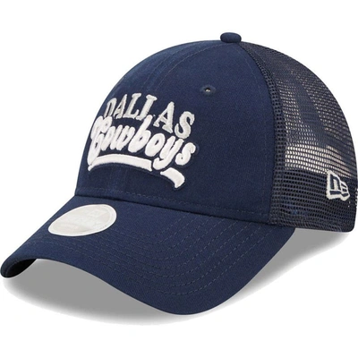 Shop New Era Navy Dallas Cowboys Team Trucker 9forty Snapback Hat
