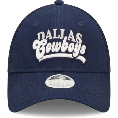 Shop New Era Navy Dallas Cowboys Team Trucker 9forty Snapback Hat