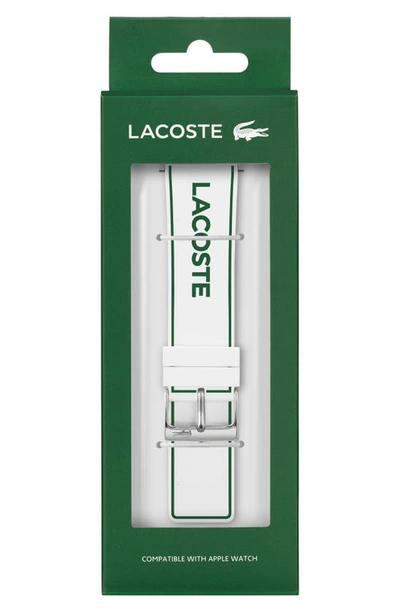 Shop Lacoste Silicone Apple Watch® Watchband In White