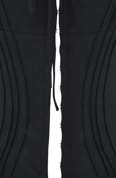 House Of Cb Chicca Square Neck Corset Top In Black