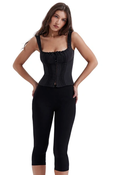 House Of Cb Chicca Square Neck Corset Top In Black