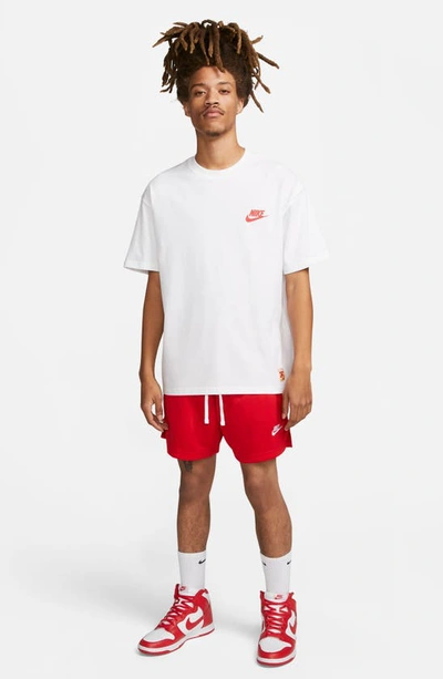 Shop Nike Club Flow Mesh Shorts In University Red/ White