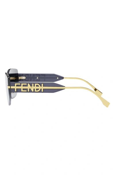 Shop Fendi The Graphy Geometric Sunglasses In Matte Endura Gold / Blue