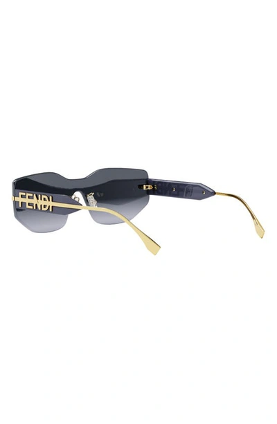 Shop Fendi The Graphy Geometric Sunglasses In Matte Endura Gold / Blue