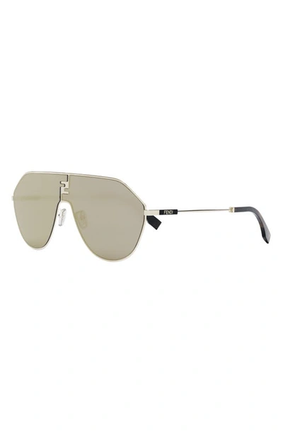 Shop Fendi The Ff  Match Round Sunglasses In Gold / Brown Mirror