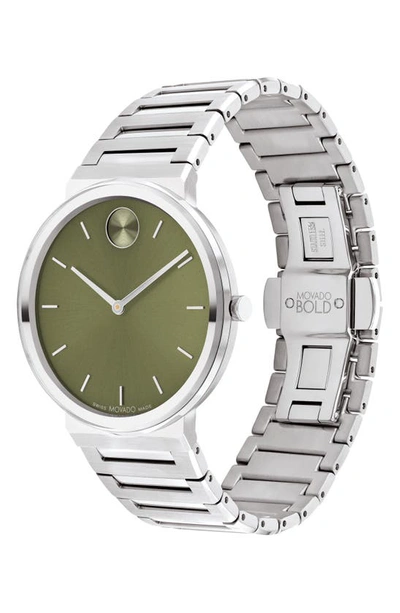 Shop Movado Horizon Bracelet Watch, 40mm In Green