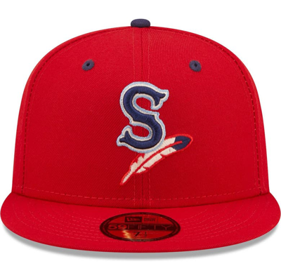 Shop New Era Red Spokane Indians Authentic Collection 59fifty Fitted Hat