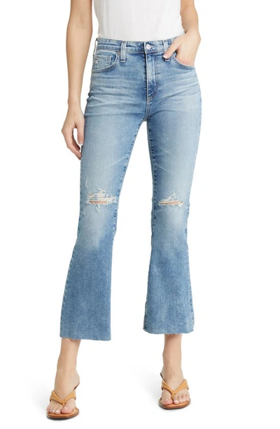 Shop Ag Farrah High Waist Crop Bootcut Jeans In 20 Years Undertow Destructed