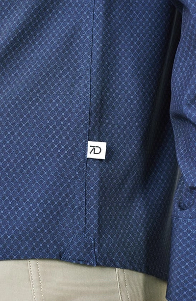 Shop 7 Diamonds Prime Micropattern Performance Button-up Shirt In Navy