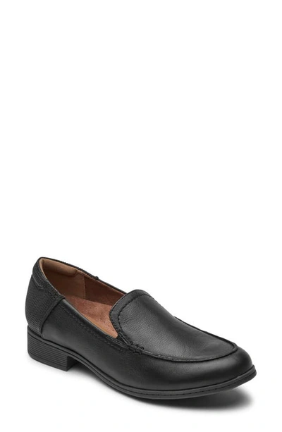 Shop Rockport Cobb Hill Crosbie Moc Toe Loafer In Black Leather