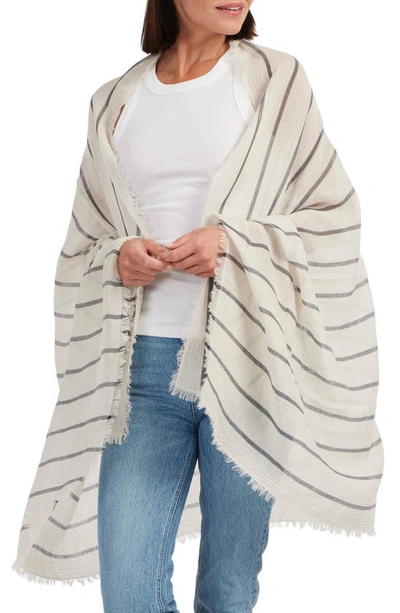 Shop Vince Stripe Cotton Gauze Scarf In Papyrus Coastal