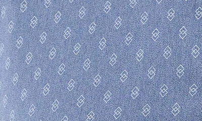 Shop Faherty The Movement Geometric Print Short Sleeve Button-up Shirt In Navy Dusk Diamond Print