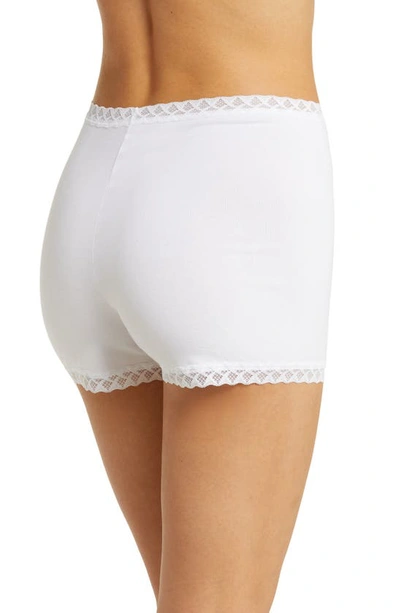 Shop Natori Bliss Stretch Cotton Pajama Shorts In White