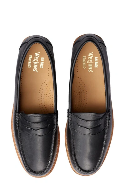 Shop Gh Bass Whitney Weejun Penny Loafer In Black Soft Calf