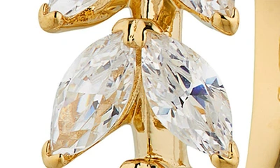 Nadri Wild Flower Vine Crystal Hoop Earrings In Gold