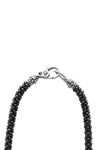 Shop Lagos Caviar Bead Rope Necklace In Silver