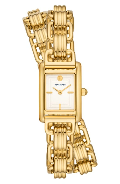Shop Tory Burch The Eleanor Mini Bracelet Watch & Bracelet Set, 28mm In Gold