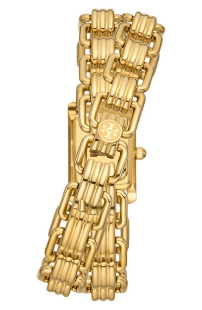 Shop Tory Burch The Eleanor Mini Bracelet Watch & Bracelet Set, 28mm In Gold