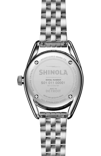 Shop Shinola Derby Diamond & Mother-of-pearl Bracelet Watch, 30.5mm In Silver