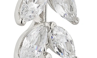 Shop Nadri Wild Flower Crystal Vine Linear Drop Earrings In Rhodium