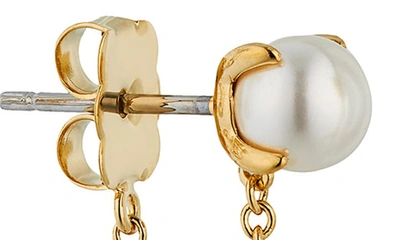 Shop Nadri Dot Dot Dot Set Of 2 Imitation Pearl Stud Drop Earrings In Gold With Pearl