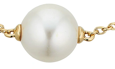 Nadri Dot Dot Dot Imitation Pearl Station Bracelet In Gold With Pearl