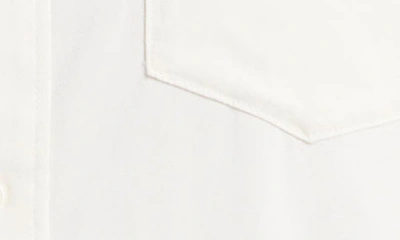 Shop Buck Mason Draped Twill Short Sleeve Button-up Shirt In Natural