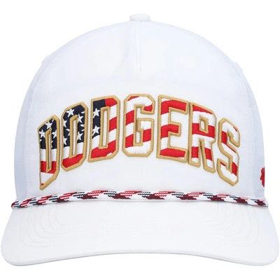 Shop 47 ' White Los Angeles Dodgers Flag Flutter Hitch Snapback Hat
