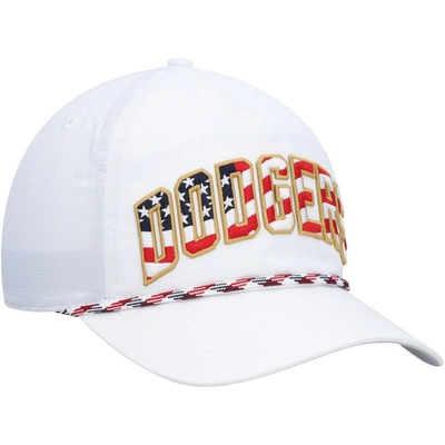 Shop 47 ' White Los Angeles Dodgers Flag Flutter Hitch Snapback Hat