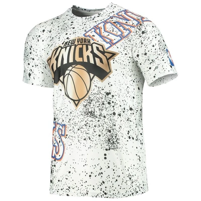 Shop Fisll White New York Knicks Gold Foil Splatter Print T-shirt