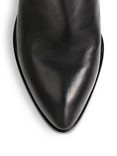 Shop Alexander Wang Gabi Notch-heel Leather Ankle Boots In Black
