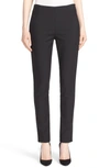 Lela Rose Demi Button-embellished Stretch-crepe Tapered Pants In Black